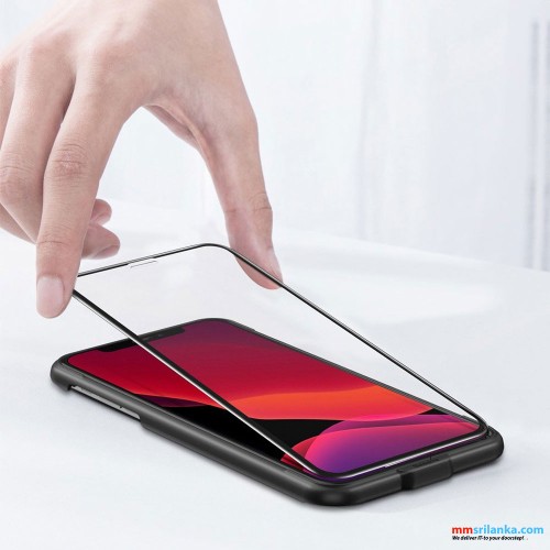 Baseus Set of 2x Full Screen glass with 0.3mm frame 9H iPhone 11Pro/iPhone XS/iPhone X+Black Positioner 